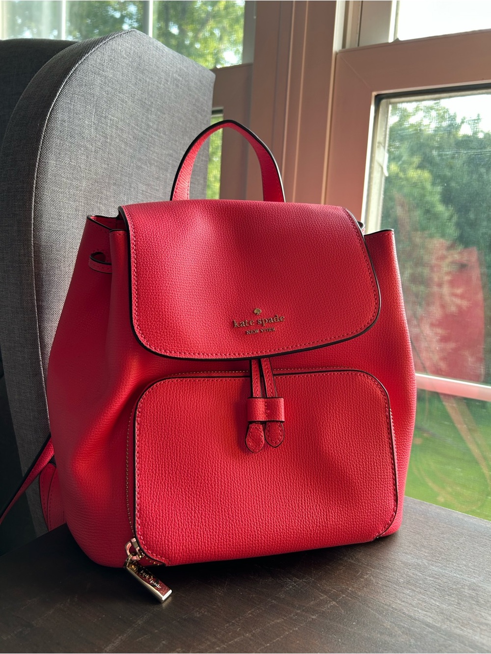 NEW Kate Spade Coral Pebbled Leather Small Backpack